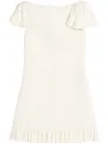 Valentino Ruffled Wool And Silk-blend Crepe Mini Dress