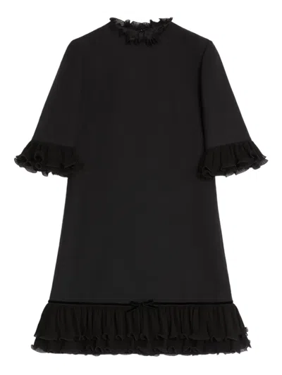 Valentino Crepe Couture Short Dress In Black