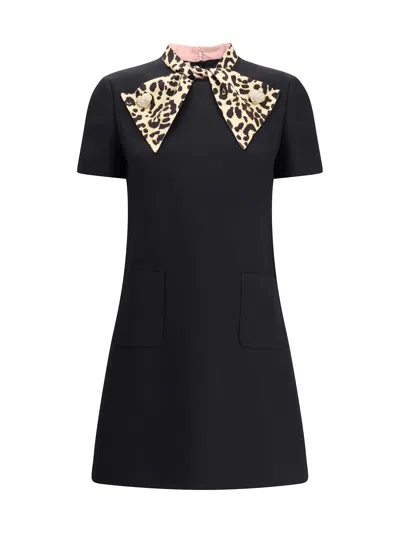 Valentino Crepe Couture Short Dress In Black