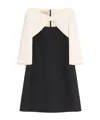 Valentino Garavani Crepe Couture Short Dress With Bow And Contrasting Sleeves Clothing In Black