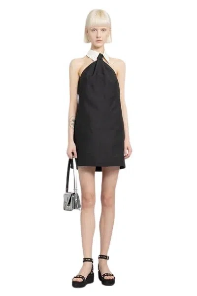 Valentino Crepe Couture Short Dress In Black