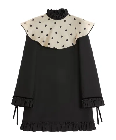 VALENTINO VALENTINO CREPE COUTURE HIGH NECK MINI DRESS