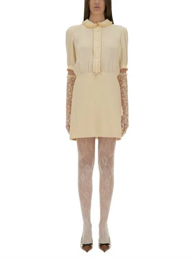 Valentino Crepe Couture Short Dress In Yellow