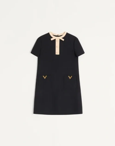 VALENTINO VALENTINO CREPE COUTURE SHORT DRESS WOMAN BLACK/BIRCH 48