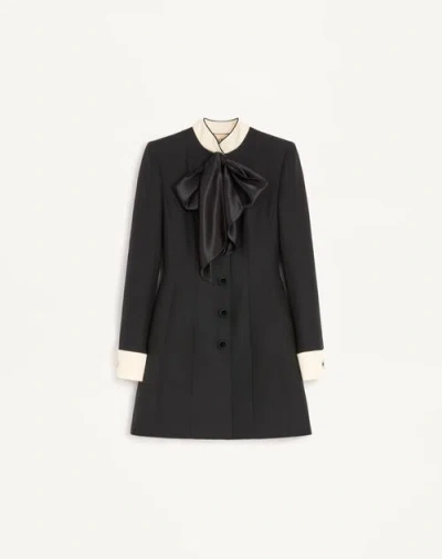 Valentino Kurzes Crepe Couture Kleid Frau Schwarz/champagne 50 In Blue