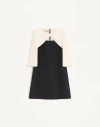 Valentino Garavani Crepe Couture Short Dress With Bow And Contrasting Sleeves Clothing In Black