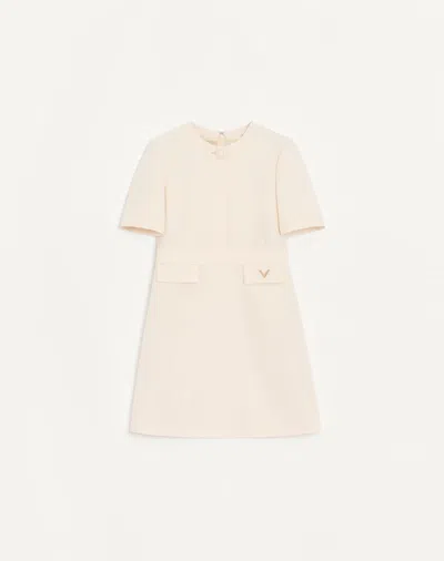 Valentino Crepe Couture Short Dress Woman Vanilla 50 In Multi