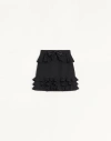 Valentino Crepe Couture Short Skirt Woman Black 36 In Animal Print