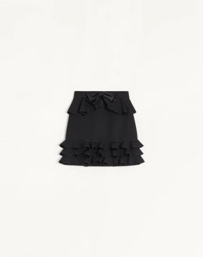 Valentino Crepe Couture Short Skirt Woman Black 36 In Animal Print