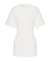 Valentino Crepe Couture Short-sleeve Minidress In White