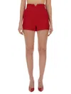 Valentino Crepe Couture Short Shorts In Red