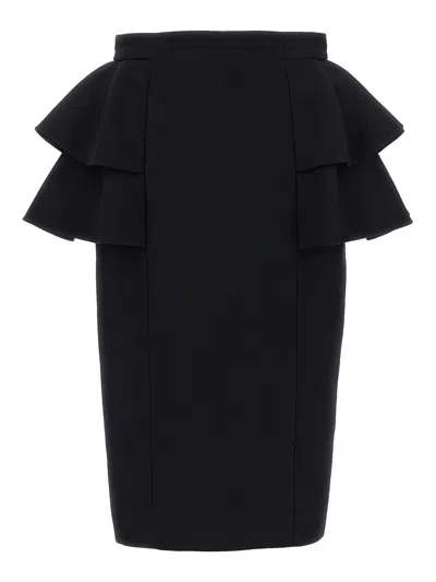 Valentino Crepe Couture Skirt In Black