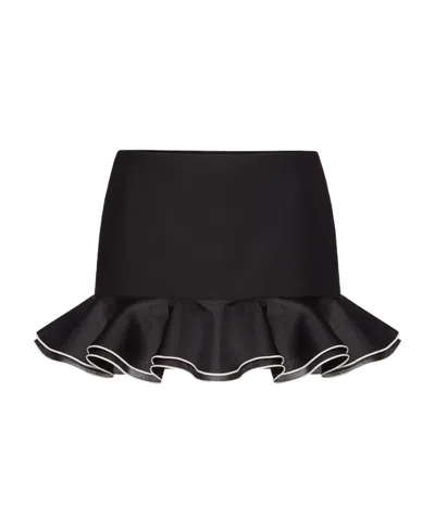 Valentino Crepe Couture Skirt In Black