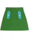 Valentino Green Logo Solid Skirt In Grün