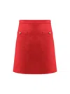 Valentino Crepe Couture Skirt With Heart Jewel Buttons