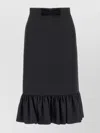 Valentino Black Crepe Couture Skirt