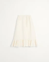 Valentino Women's Long Natural Skirt With Pleated Hem In Ivory