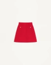 Valentino Heart Motif A-line Skirt With High Waist In Red