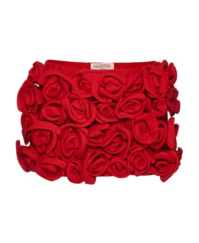 Valentino Crepe Couture Skort In Red