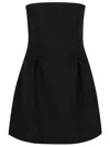 Valentino Crepe Couture Strapless Mini Dress In No Nero
