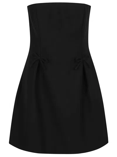 Valentino Crepe Couture Solid Dress In Black