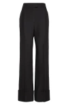 Valentino Crepe Couture Straight Leg Pants In Black