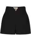 Valentino V Metal Wool & Silk Crepe Mini Shorts In 0no