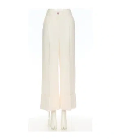 Valentino Crepe Couture Trousers In White