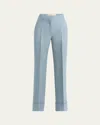Valentino Crepe Couture Trousers In Blue
