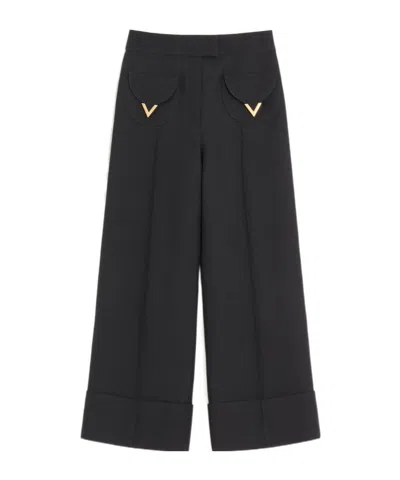 Valentino Crepe Couture Trousers In Black