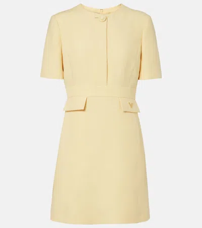Valentino Crepe Couture Vgold Minidress In Burgundy