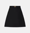 Valentino Vlogo Signature Wool And Silk Skirt In Black