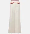 Valentino Ivory Trousers With Gold V In Neutral