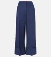 Valentino Weite Hose Aus Crepe Couture In Blau
