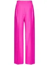 Valentino Crepe Couture Wide-leg Trousers In Pink