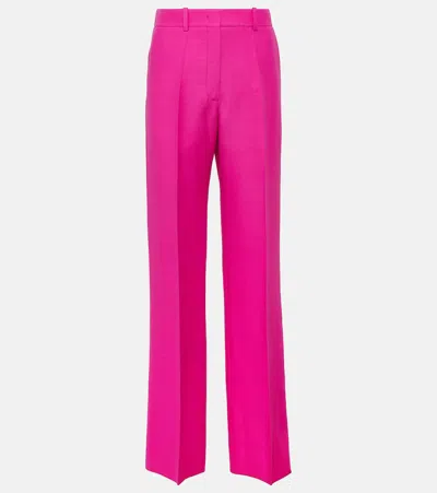 VALENTINO CRÊPE COUTURE WOOL WIDE-LEG PANTS