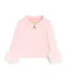 Valentino Jacket Collar Detail Cropped Length Faux Fur Cuffs In Pink