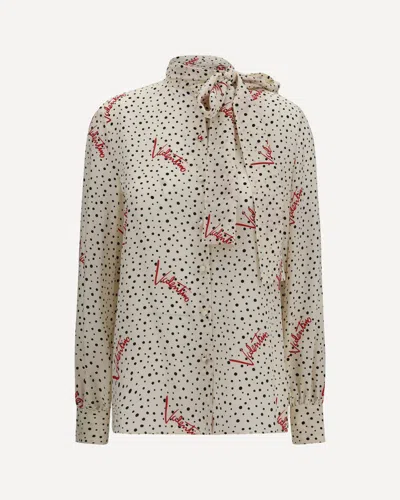 Valentino Crepe De Chine Bow-neck Shirt