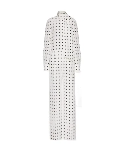 Valentino Crepe De Chine Jumpsuit In White