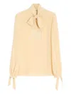 Valentino Light Yellow Crepe De Chine Top