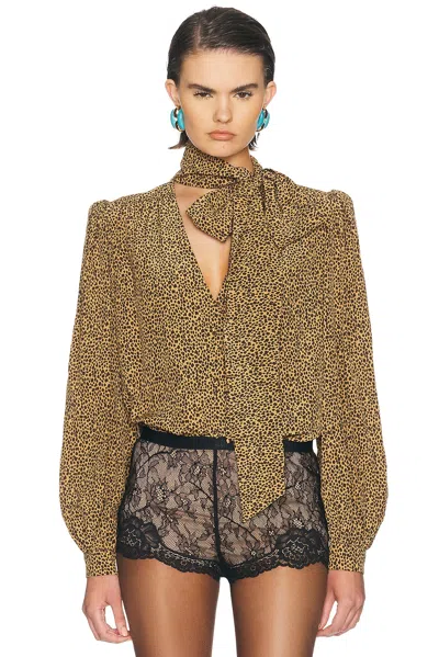 Valentino Crepe De Chine Shirt In Brown