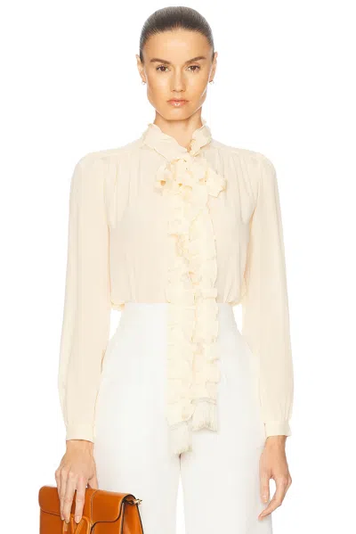 Valentino Crepe De Chine Shirt In Betulla