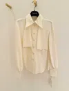 Valentino Crepe De Chine Shirt In Neutral
