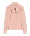 Valentino Crepe De Chine Shirt In Pink