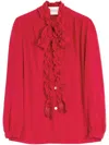 Valentino Crepe De Chine Shirt Shirts Multicolor In Red