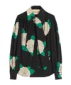 Valentino Crepe De Chine Shirt With Apres L'hiver Print In Black