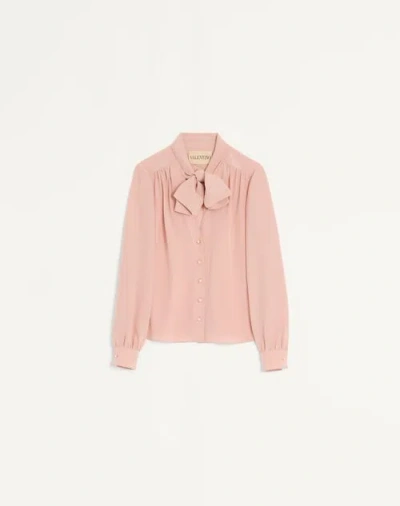 Valentino Crepe De Chine Shirt Woman Vintage Rose 42 In Pink