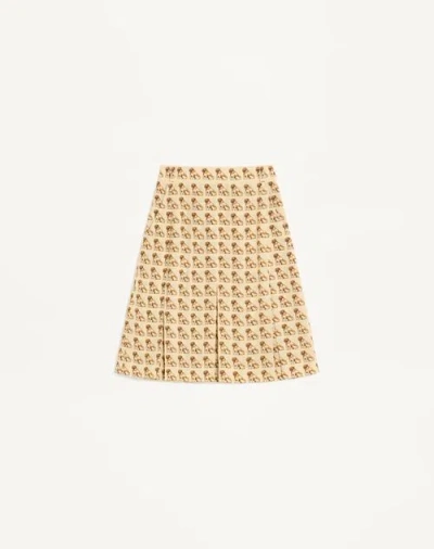 Valentino Crepe De Chine Skirt With Petit Charles Print Woman Birch/multicolour 38