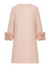 Valentino Crepe Couture Floral Detailed Mini Dress In Pink