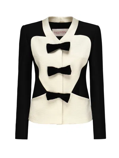Valentino Embroidered Blazer In Black